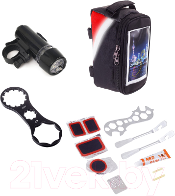 Набор аксессуаров для велосипеда Sima-Land Ремонтный набор, велосипедный ключ, сумка / 9867419 - фото