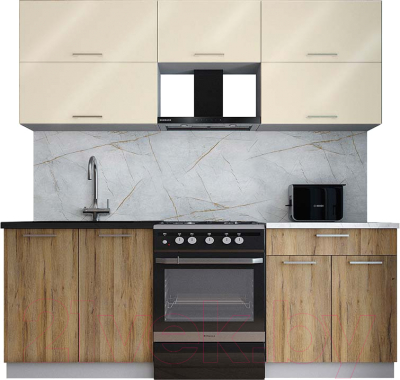 Кухонный гарнитур Интерлиния Мила Gloss 60-21 - фото