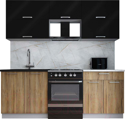 Кухонный гарнитур Интерлиния Мила Gloss 60-21 - фото