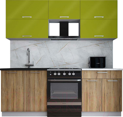 Кухонный гарнитур Интерлиния Мила Gloss 60-21 - фото