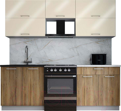 Кухонный гарнитур Интерлиния Мила Gloss 60-22 - фото