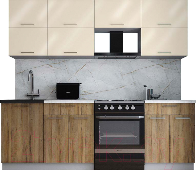 Кухонный гарнитур Интерлиния Мила Gloss 60-23 - фото