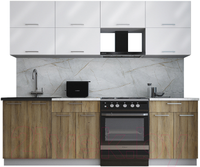 Кухонный гарнитур Интерлиния Мила Gloss 60-24 - фото