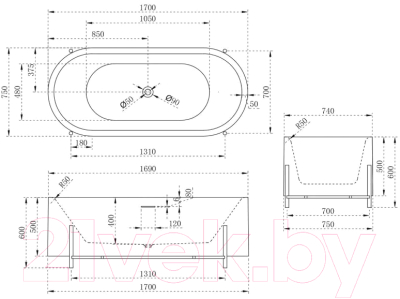 Ванна акриловая Abber AB9443