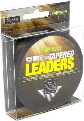 Леска монофильная Korda Subline Tapered Leader 0.30-0.50мм Brown KTL30 - фото