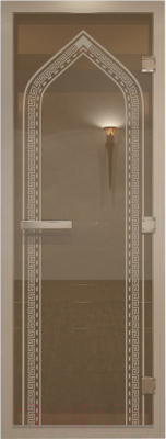 Стеклянная дверь для бани/сауны Doorwood Хамам Арка 80x200 / DW00182 - фото