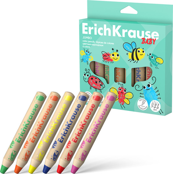 Набор цветных карандашей Erich Krause Baby Jumbo с точилкой / 61778