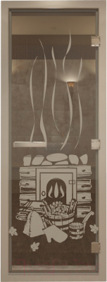 Стеклянная дверь для бани/сауны Doorwood Хамам Банька 80x200 / DW00766 - фото