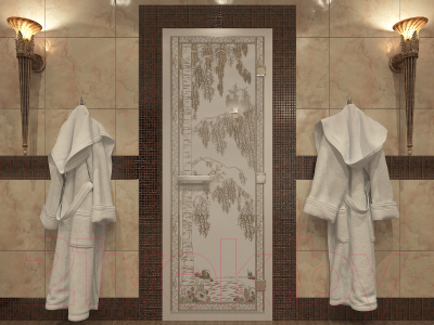 Стеклянная дверь для бани/сауны Doorwood Хамам Березка 80x200 / DW00549