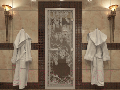 Стеклянная дверь для бани/сауны Doorwood Хамам Березка 80x200 / DW00537