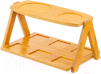 Чайный набор Elan Gallery Айсберг волны на бамбуковой подставке / 540864 