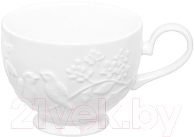 Чашка с блюдцем Elan Gallery Птички на ветке / 540876 