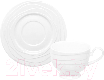 Чашка с блюдцем Elan Gallery Айсберг волны / 540877  - фото