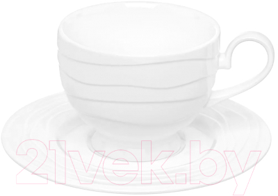 Чашка с блюдцем Elan Gallery Айсберг волны / 540877 