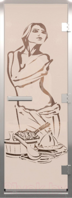 Стеклянная дверь для бани/сауны Doorwood Хамам Искушение 80x200 / DW00154 - фото