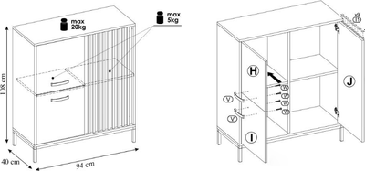 Тумба Halmar Lamino KM-2