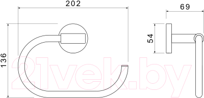Кольцо для полотенца Aquatek Оберон / AQ4221CR