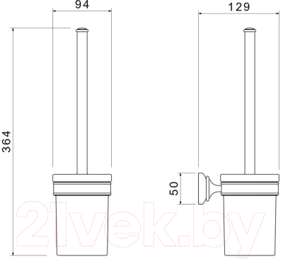 Ершик для унитаза Aquatek Классик AQ4510CR