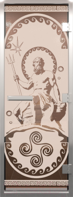 Стеклянная дверь для бани/сауны Doorwood Хамам Посейдон 80x200 / DW03632 - фото