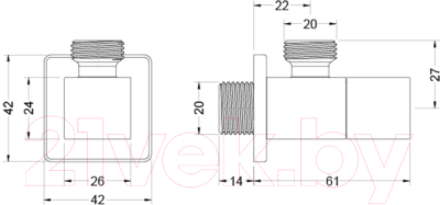 Подключение для душевого шланга Aquatek AQ2453CR