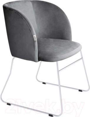 Стул Sheffilton SHT-ST33/S167 (угольно-серый/хром лак микровелюр/металл) - фото