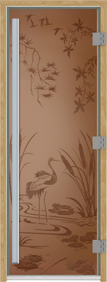 Стеклянная дверь для бани/сауны Doorwood Престиж Камышовый рай 70x190 / DW03610 - фото