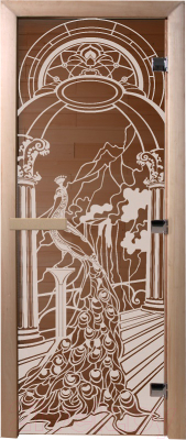 Стеклянная дверь для бани/сауны Doorwood Жар-птица 80x200 / DW01822 - фото