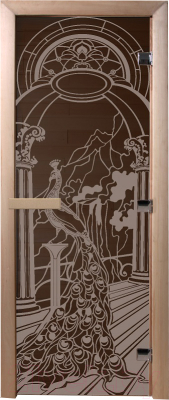 Стеклянная дверь для бани/сауны Doorwood Жар-птица 70x190 / DW02924 - фото