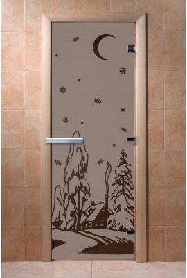 Стеклянная дверь для бани/сауны Doorwood Зима 70x190 / DW02931