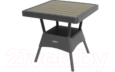 Комплект садовой мебели Ellastik Plast Ola Dom S-GS03+K-GS03 (антрацит/темно-серый)