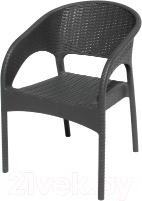 Комплект садовой мебели Ellastik Plast Ola Dom S-GS03+K-GS03 (антрацит/темно-серый)