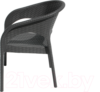 Комплект садовой мебели Ellastik Plast Ola Dom S-GS03+K-GS03 (антрацит/темно-серый)