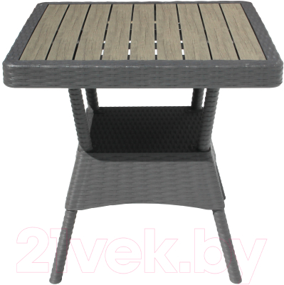 Комплект садовой мебели Ellastik Plast Ola Dom S-GS03+K-GS03 (антрацит/темно-серый)