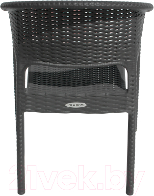Комплект садовой мебели Ellastik Plast Ola Dom S-GS03+K-GS03 (антрацит/темно-серый)