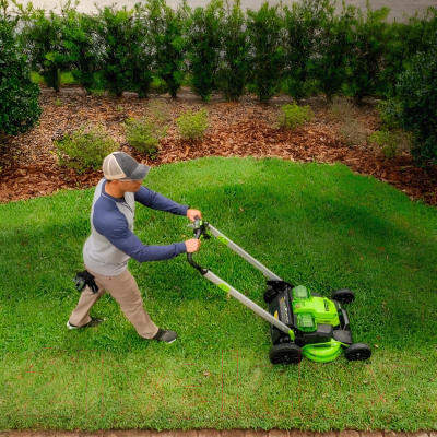Газонокосилка аккумуляторная Greenworks GD60LM61 самоходная, бесщеточная 60V 61см / 2519107