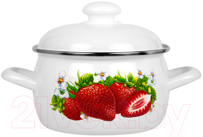 Кастрюля Лысьвенские эмали Сочная клубника С-4210АП2/4 - фото
