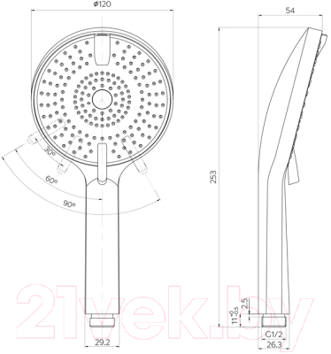 Лейка ручного душа Milardo Rora ROR4FCRM18