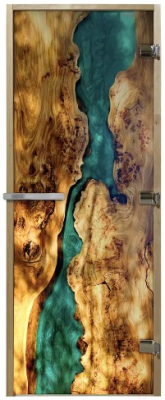 Стеклянная дверь для бани/сауны Doorwood 70x190 / Слэб-002 - фото