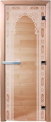 Стеклянная дверь для бани/сауны Doorwood Арка 70x190 / DW01018 - фото