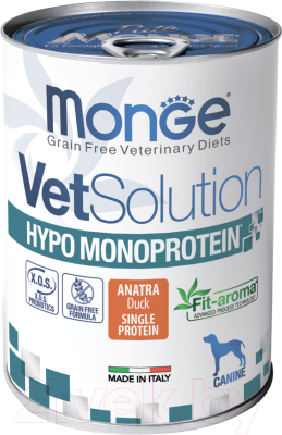 Влажный корм для собак Monge VetSolution Dog Hypo с уткой - фото