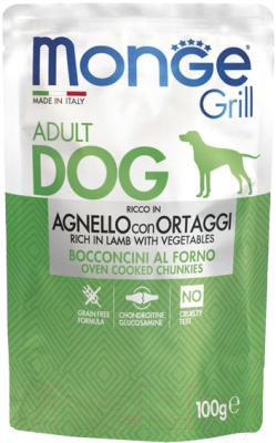 Влажный корм для собак Monge Dog Grill с овощами - фото