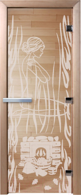 Стеклянная дверь для бани/сауны Doorwood Волшебный пар 70x190 / DW01496 - фото