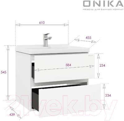 Тумба под умывальник Onika Эвада 60 (106156)