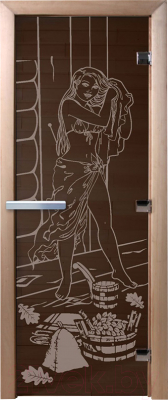 Стеклянная дверь для бани/сауны Doorwood Дженифер 70x190 / DW03437 - фото