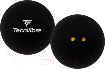 Набор мячей для сквоша Tecnifibre Double Yellow Dot / 54BASQDOUB - фото