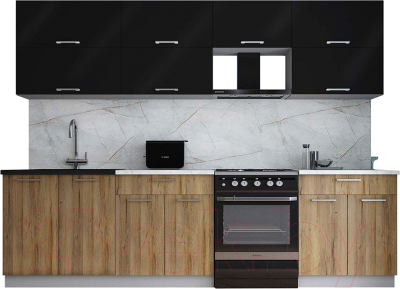 Кухонный гарнитур Интерлиния Мила Gloss 60-28 - фото