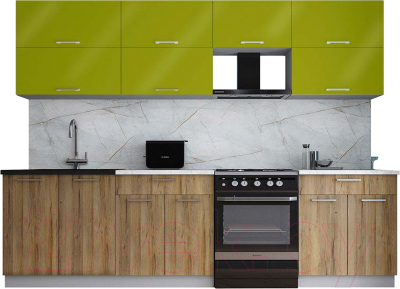 Кухонный гарнитур Интерлиния Мила Gloss 60-28 - фото