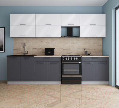 Кухонный гарнитур Интерлиния Мила Gloss 60-30