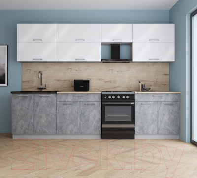 Кухонный гарнитур Интерлиния Мила Gloss 60-30