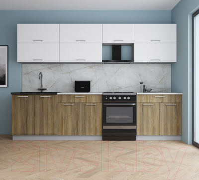 Кухонный гарнитур Интерлиния Мила Gloss 60-30